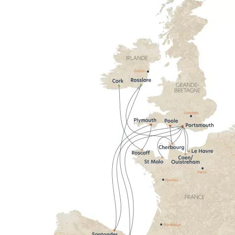 Brittany ferries route map